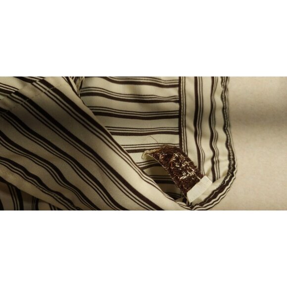 Vtg Stockman By PMC Mens Beige Brown Stripe Pearl Snap Long sleeve Western Shirt - Picture 11 of 11